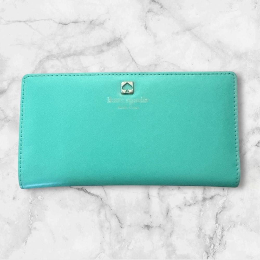 kate spade Turquoise Leather Continental Wallet